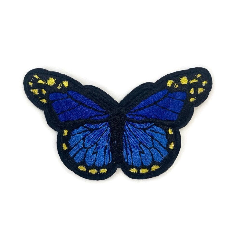 Blue Butterfly Embroidered Patch